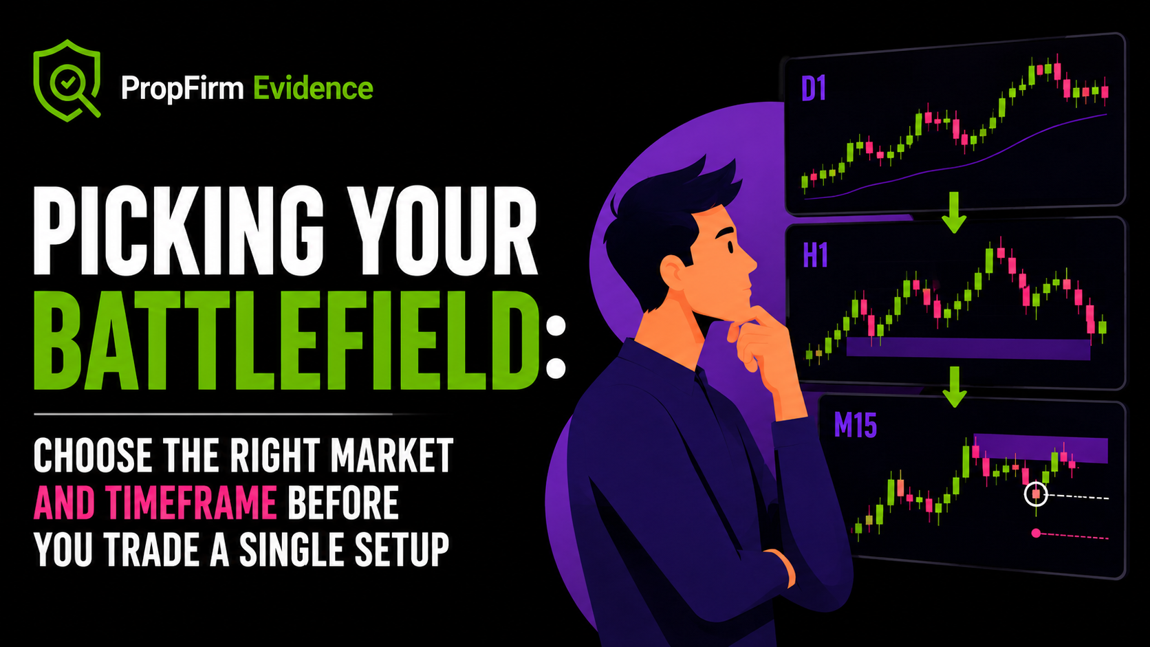 Choosing the right market and timeframe before trading a setup